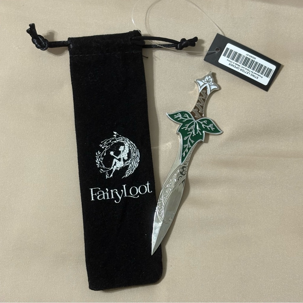 Fairyloot Exclusive Metal Enamel The Hobbit 'Sting' Sword Replica Letter Opener